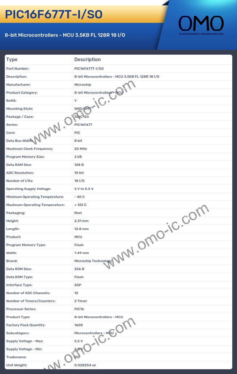 PIC16F677T-I/SO