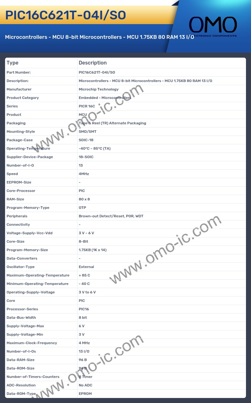 PIC16C621T-04I/SO