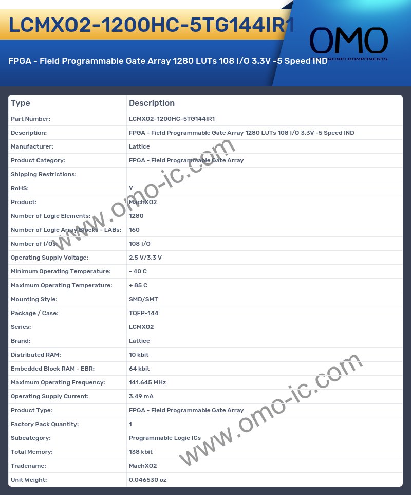 LCMXO2-1200HC-5TG144IR1