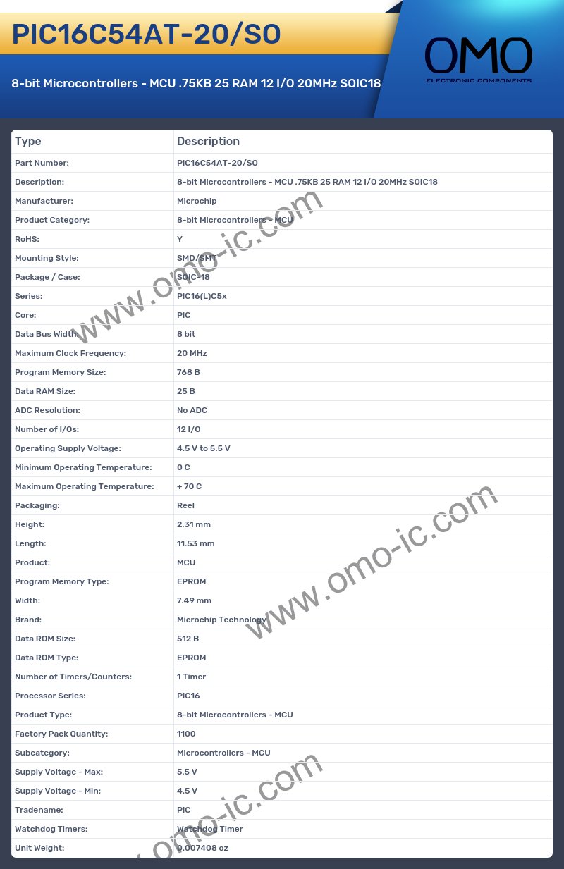 PIC16C54AT-20/SO