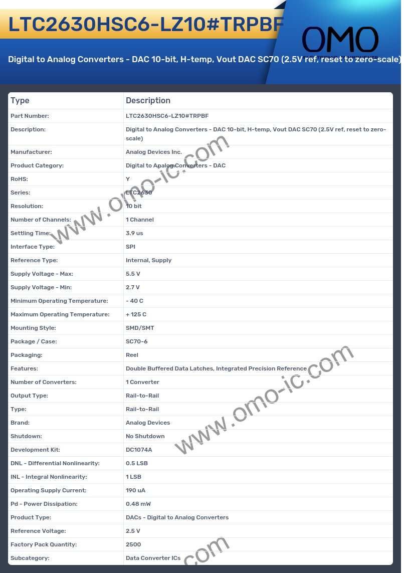 LTC2630HSC6-LZ10#TRPBF