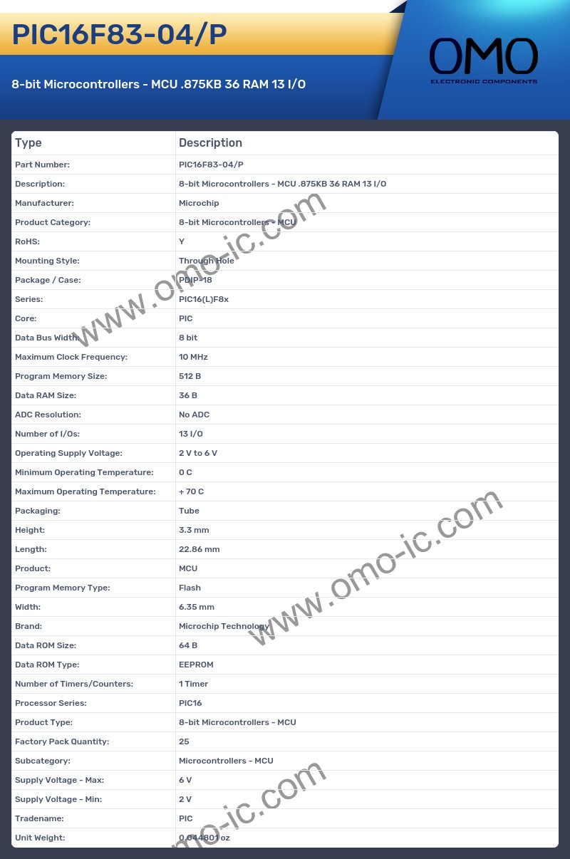 PIC16F83-04/P
