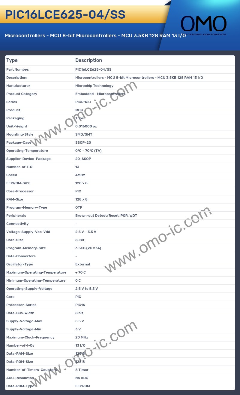 PIC16LCE625-04/SS