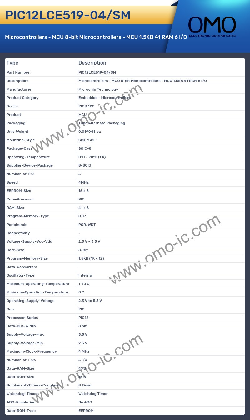 PIC12LCE519-04/SM