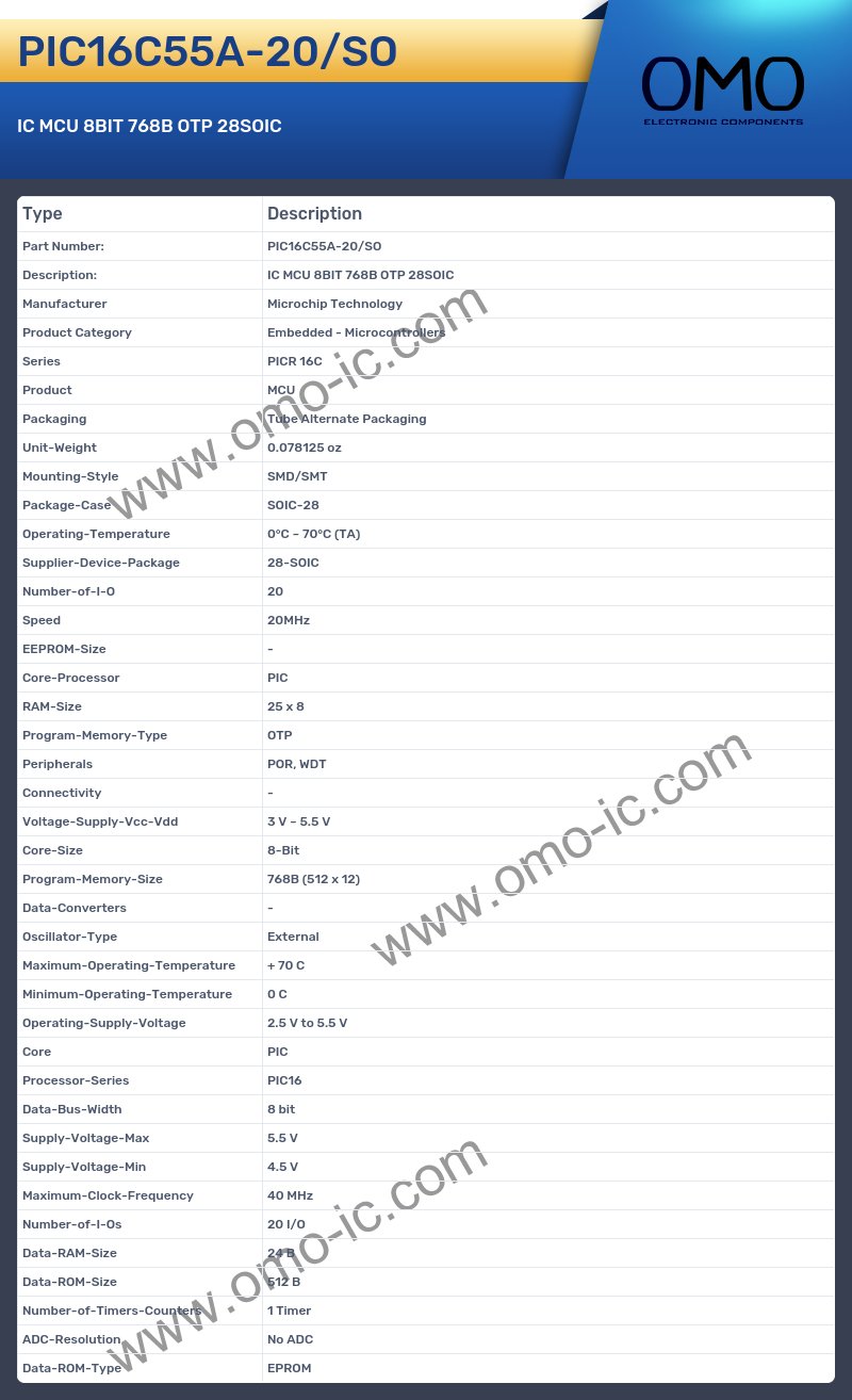 PIC16C55A-20/SO
