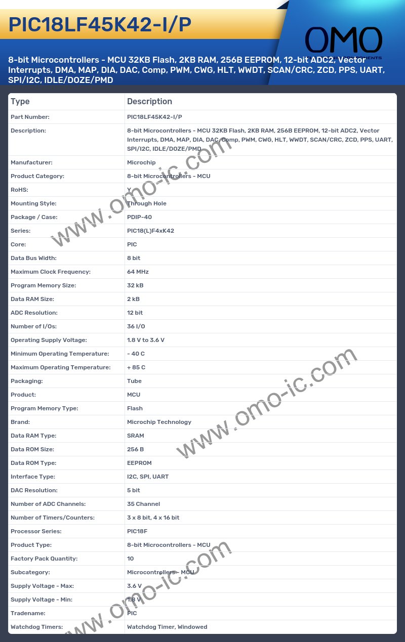 PIC18LF45K42-I/P
