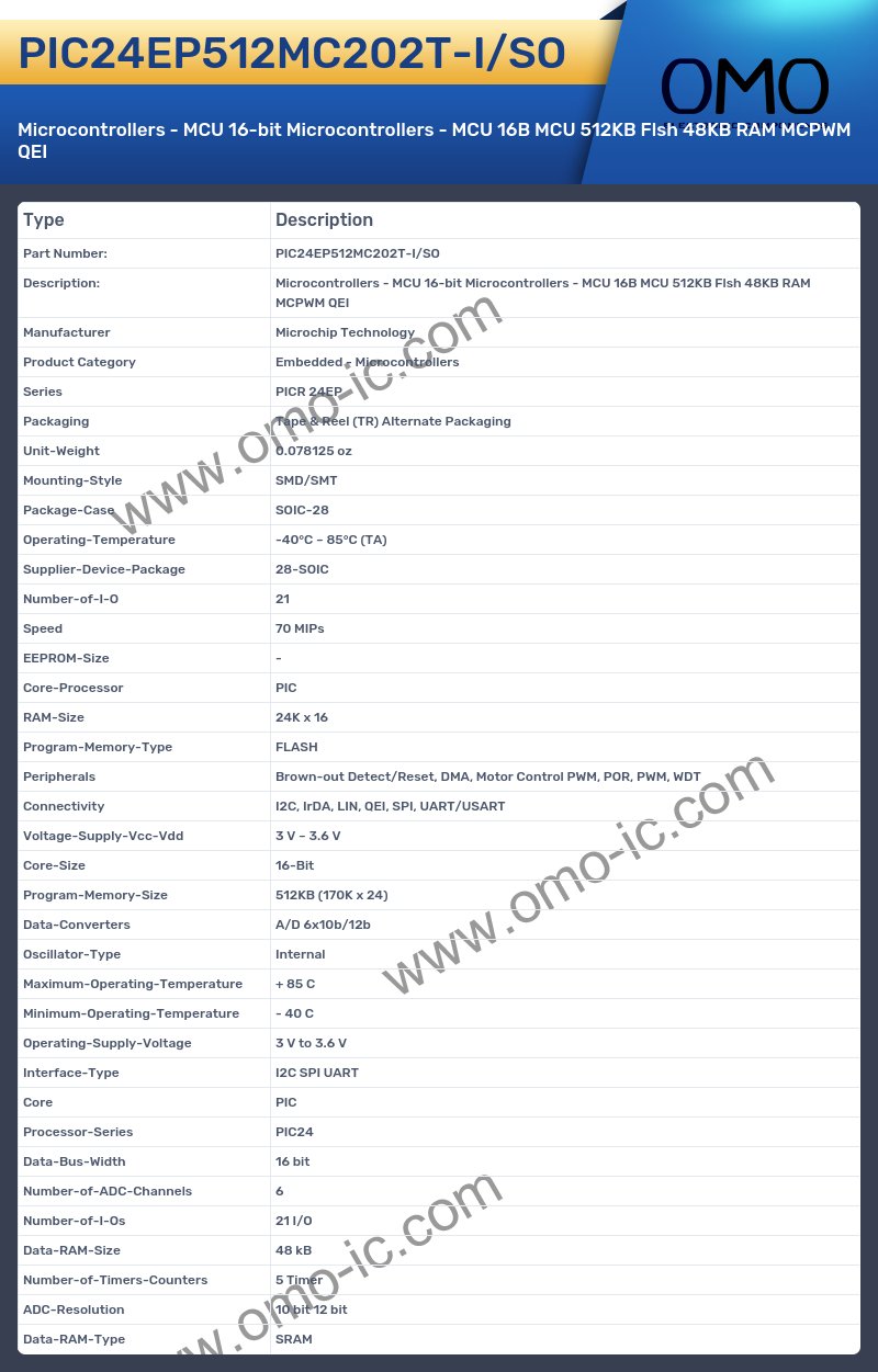 PIC24EP512MC202T-I/SO