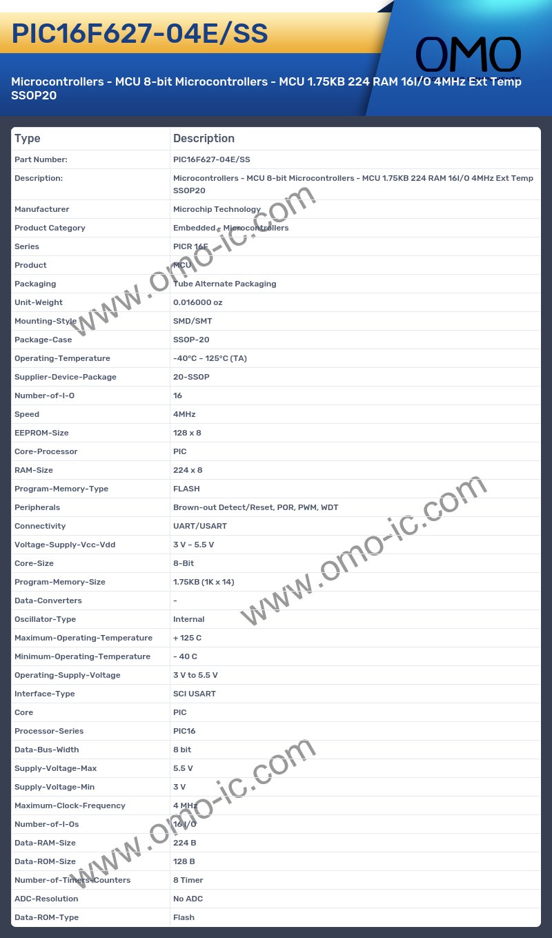PIC16F627-04E/SS