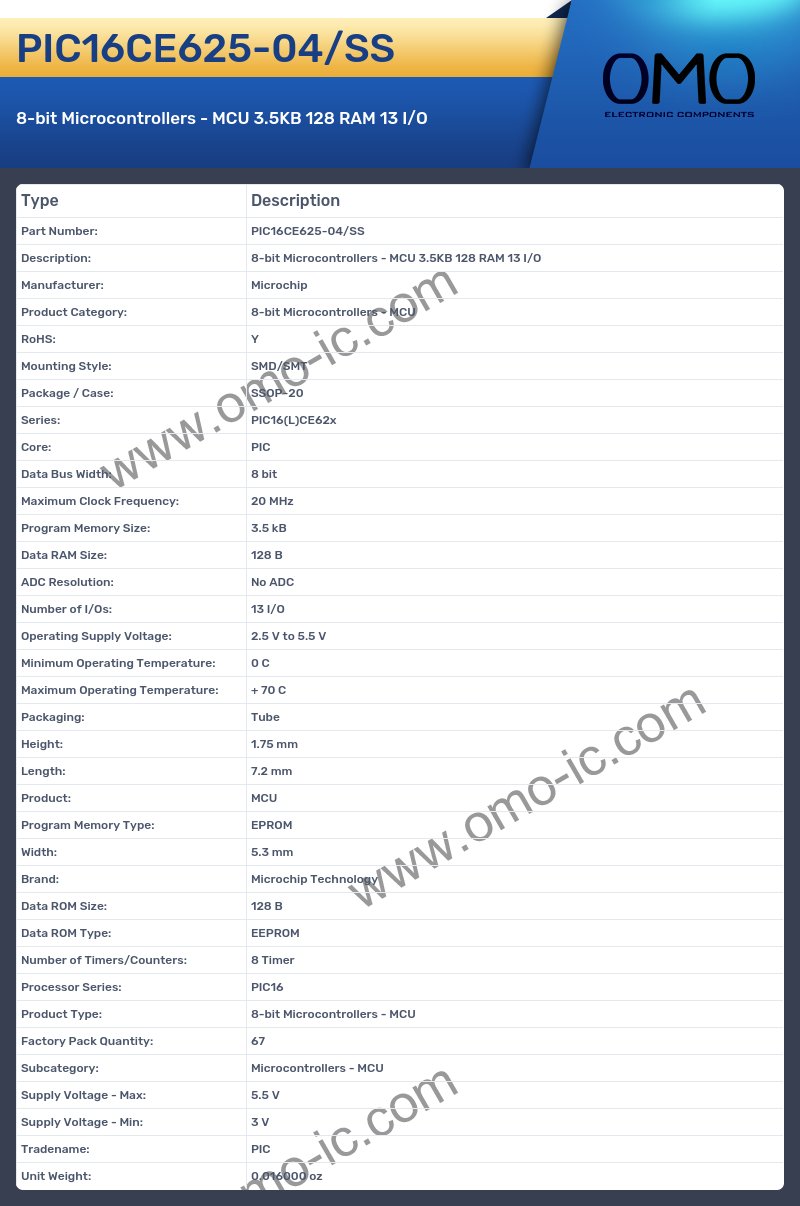 PIC16CE625-04/SS