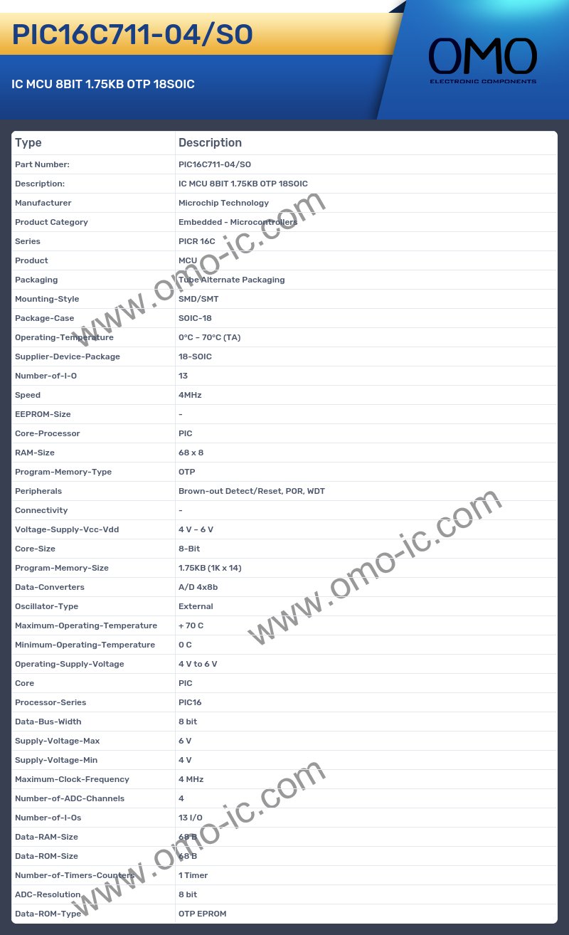 PIC16C711-04/SO