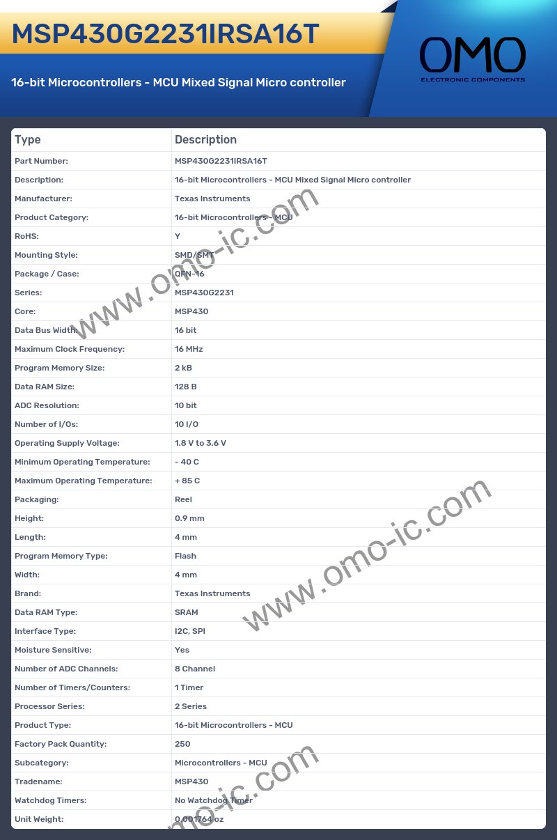 MSP430G2231IRSA16T