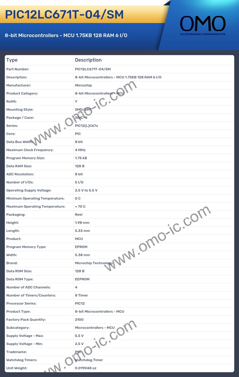 PIC12LC671T-04/SM