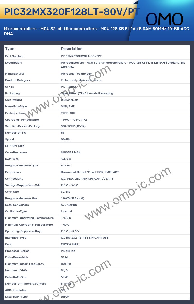 PIC32MX320F128LT-80V/PT