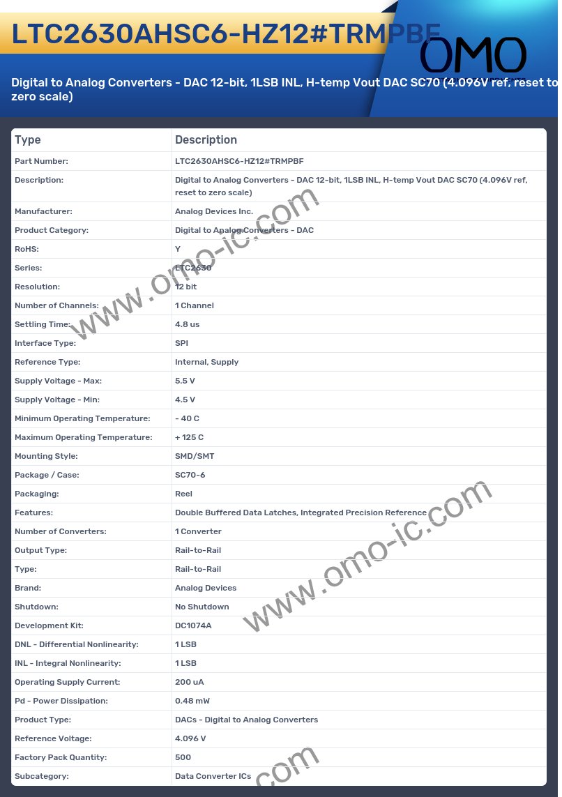 LTC2630AHSC6-HZ12#TRMPBF