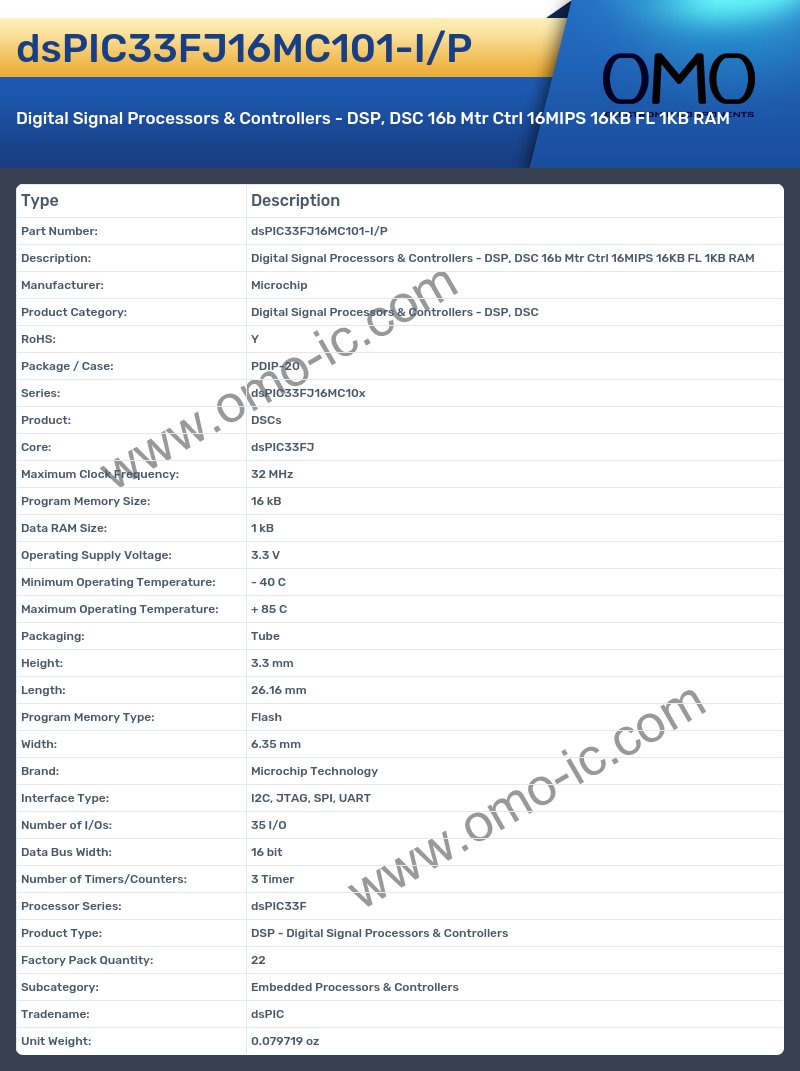 dsPIC33FJ16MC101-I/P