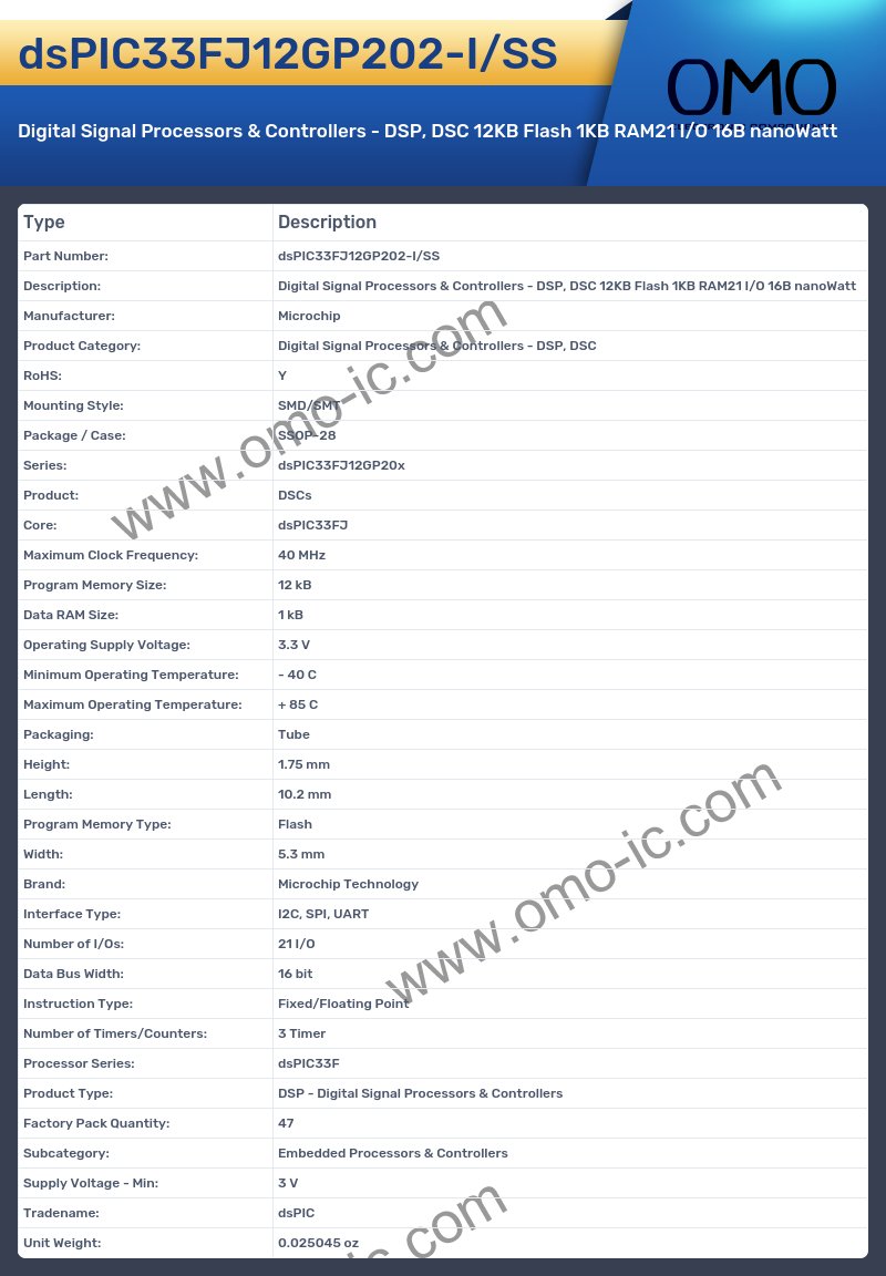 dsPIC33FJ12GP202-I/SS