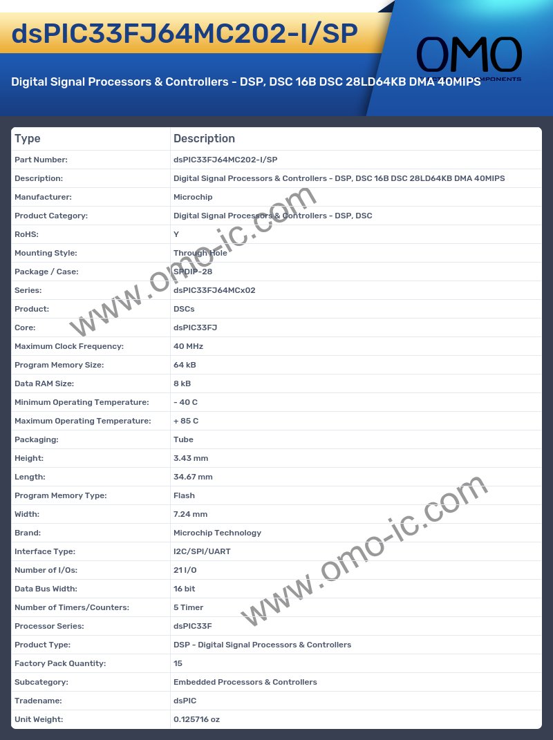 dsPIC33FJ64MC202-I/SP