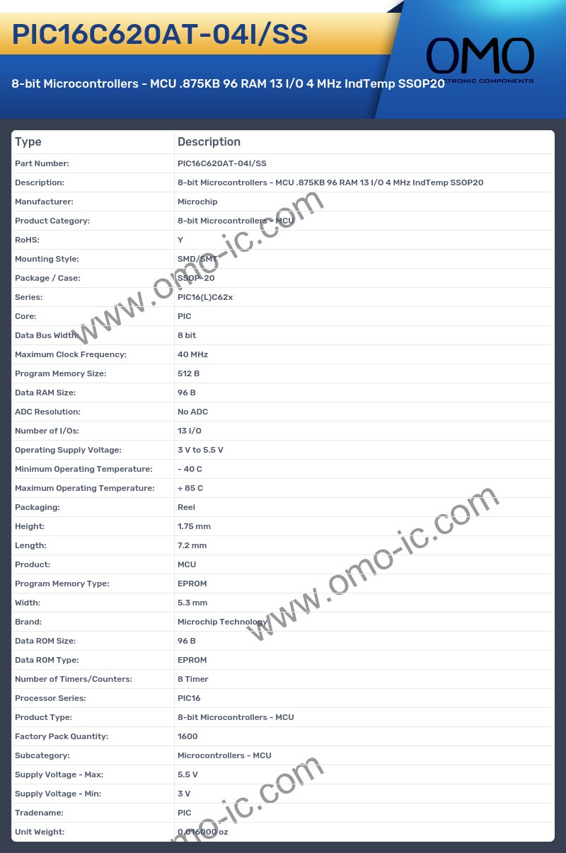 PIC16C620AT-04I/SS