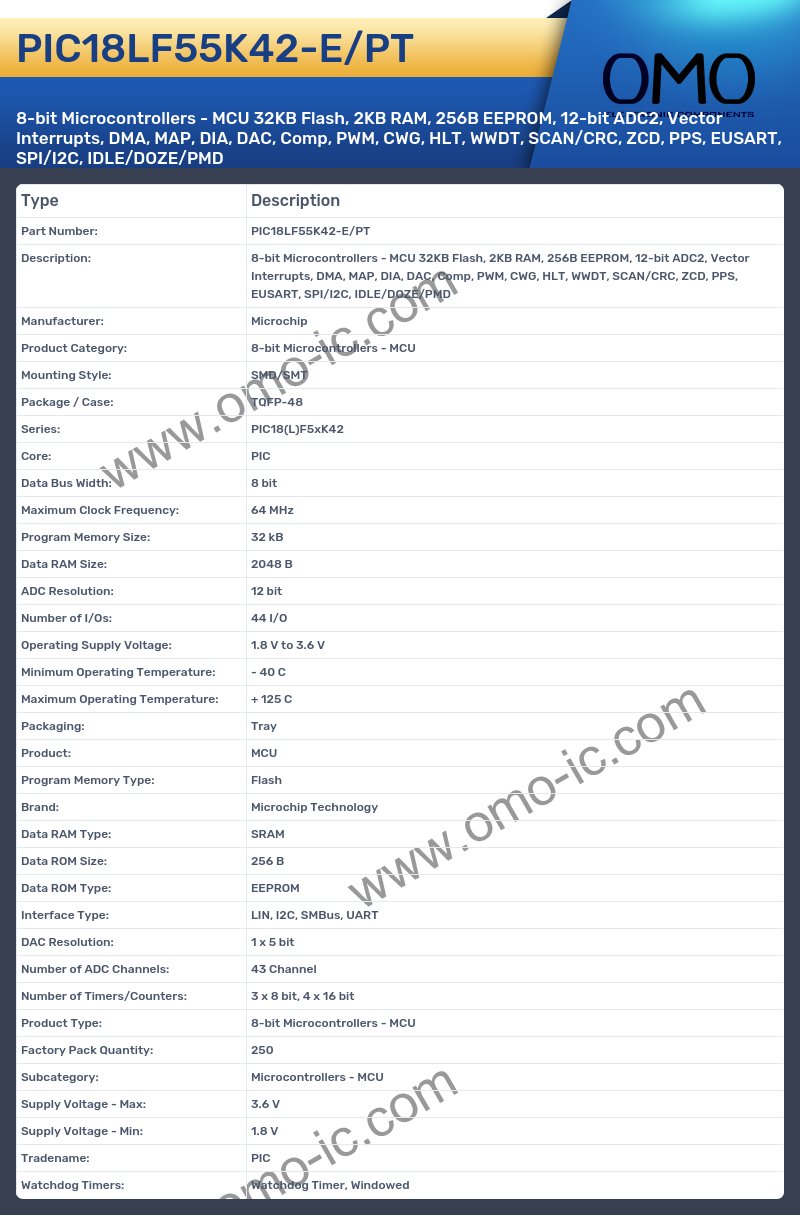 PIC18LF55K42-E/PT