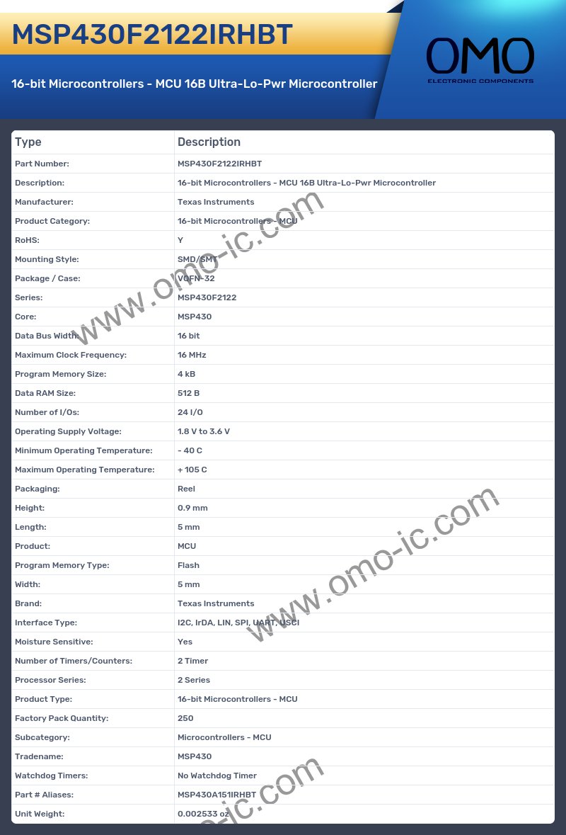 MSP430F2122IRHBT