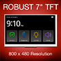 Full Color 7" TFT LCD with 800 x 480 Display 